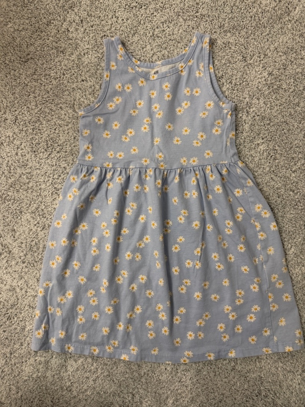 H&M Blue Tank Dress with Yellow Daisy Print